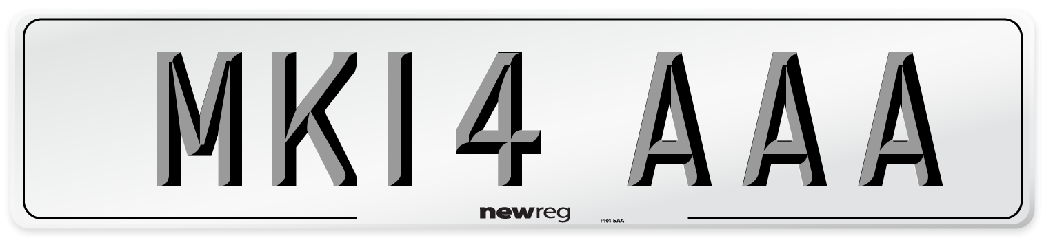 MK14 AAA Number Plate from New Reg